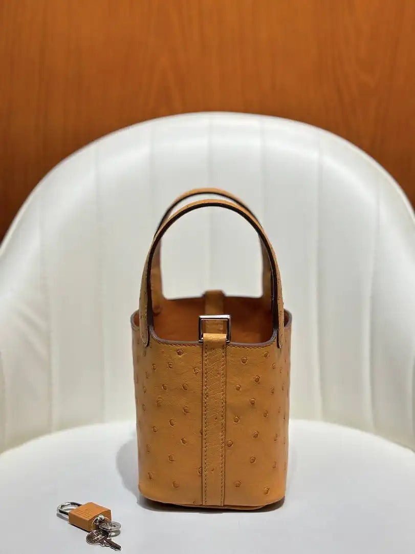 Hermes Picotin Ostrich Bag Lock 14cm 18cm H330302
