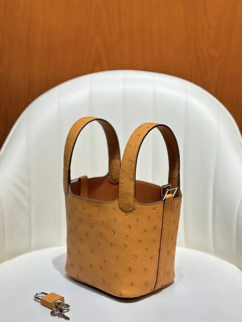 Hermes Picotin Ostrich Bag Lock 14cm 18cm H330302