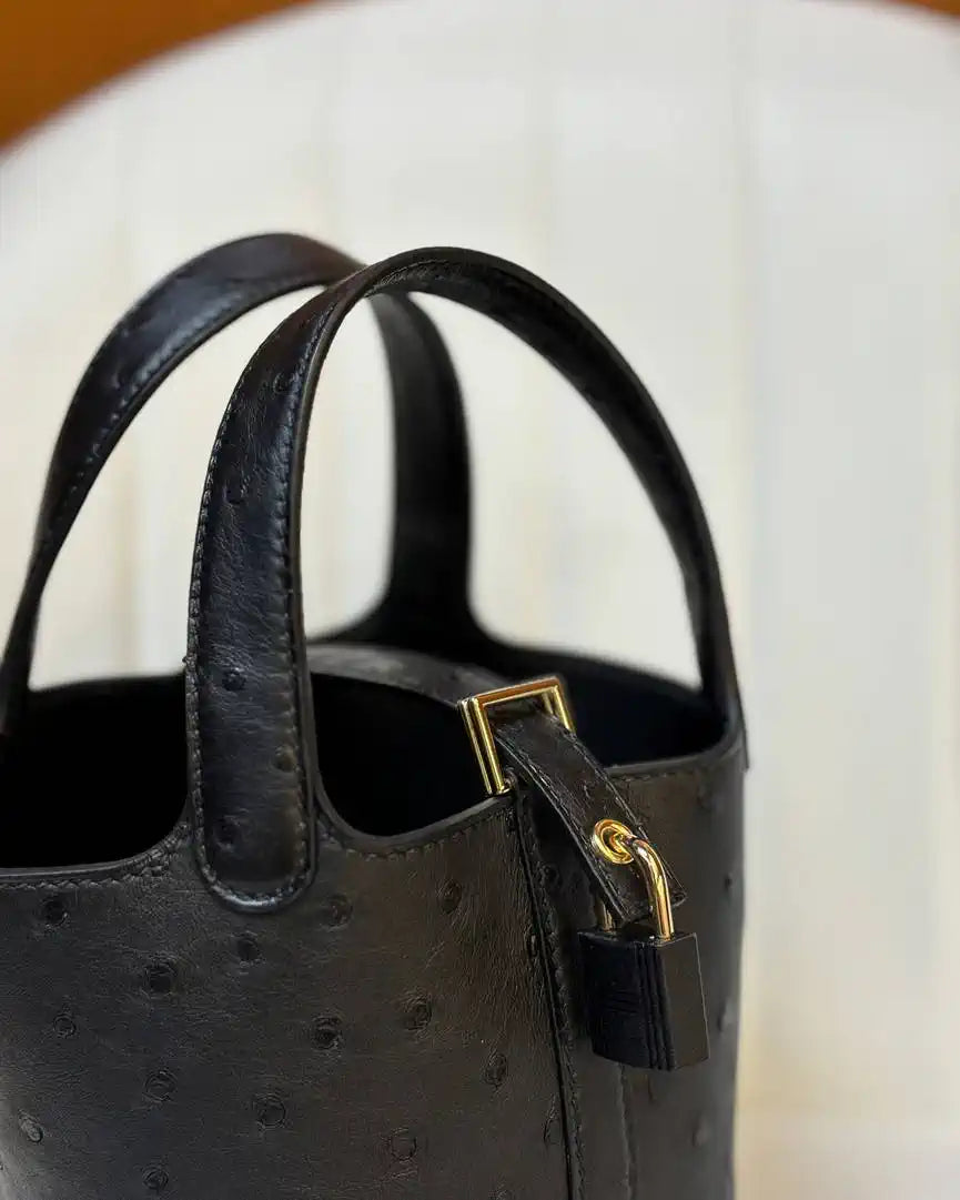 Hermes Picotin Ostrich Bag Lock 14cm 18cm H330303