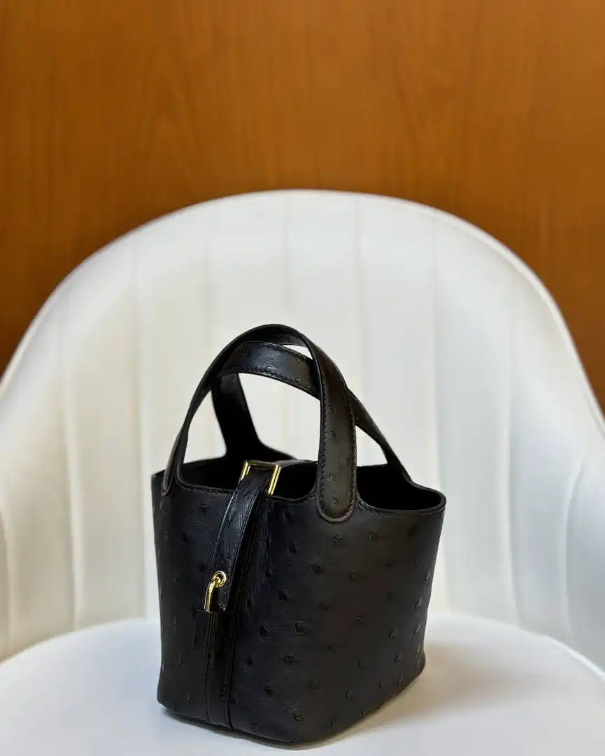 Hermes Picotin Ostrich Bag Lock 14cm 18cm H330303