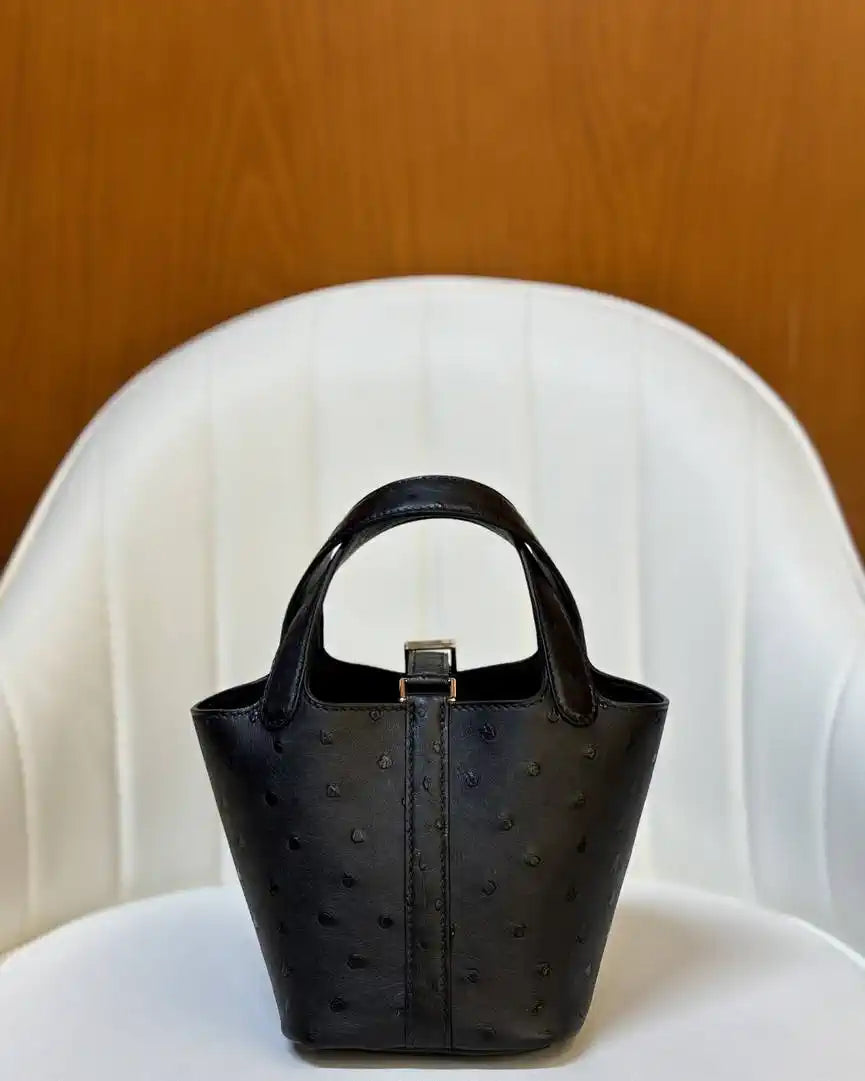Hermes Picotin Ostrich Bag Lock 14cm 18cm H330303