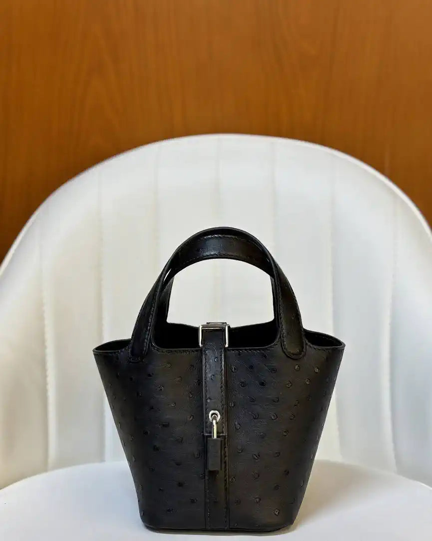 Hermes Picotin Ostrich Bag Lock 14cm 18cm H330304