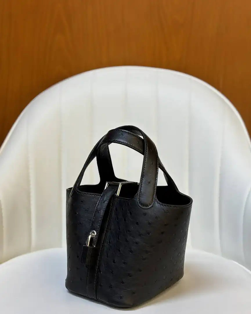 Hermes Picotin Ostrich Bag Lock 14cm 18cm H330304
