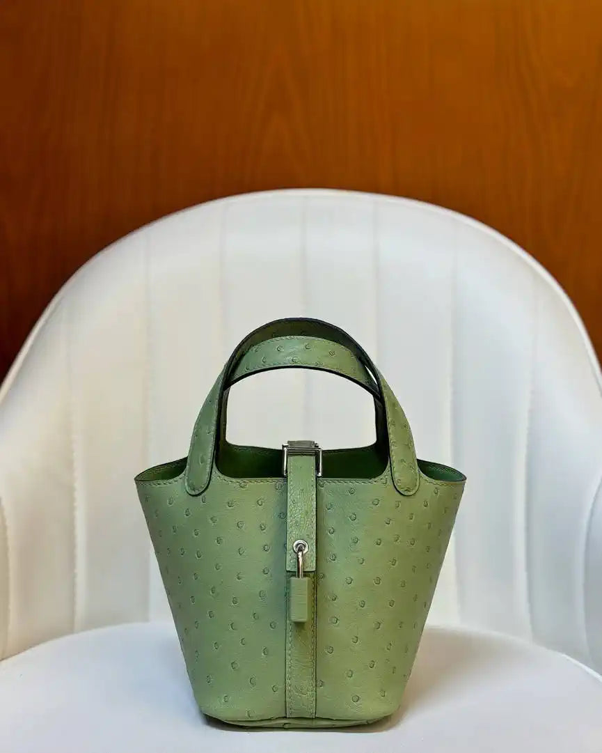 Hermes Picotin Ostrich Bag Lock 14cm 18cm H330306