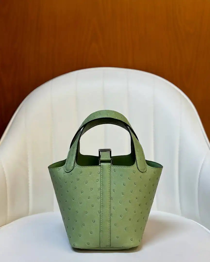 Hermes Picotin Ostrich Bag Lock 14cm 18cm H330306