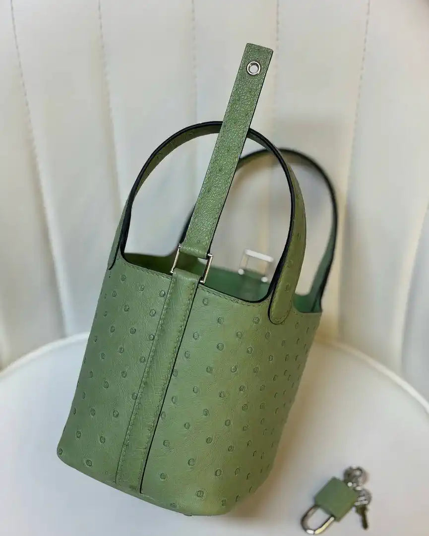 Hermes Picotin Ostrich Bag Lock 14cm 18cm H330306