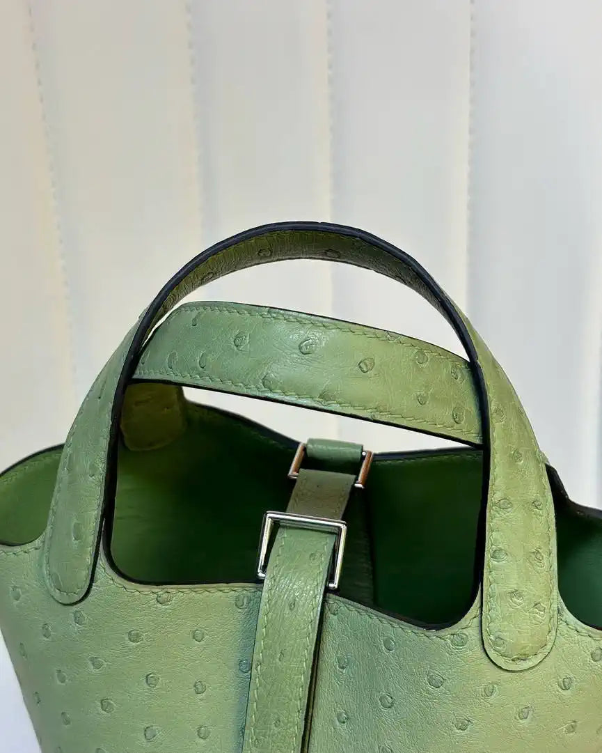 Hermes Picotin Ostrich Bag Lock 14cm 18cm H330306