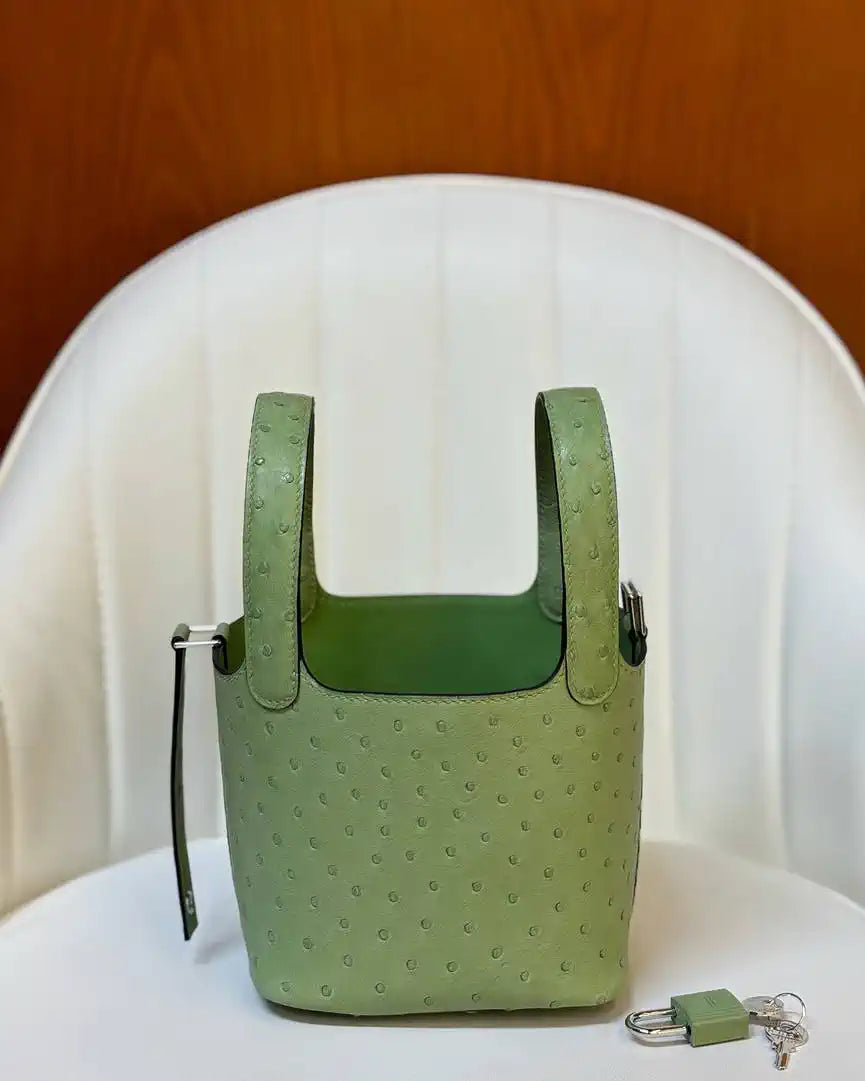 Hermes Picotin Ostrich Bag Lock 14cm 18cm H330306