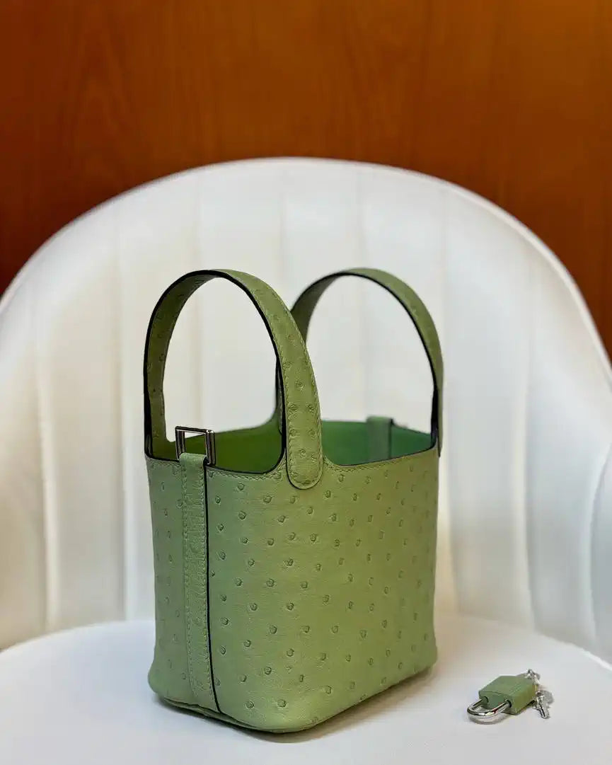 Hermes Picotin Ostrich Bag Lock 14cm 18cm H330306