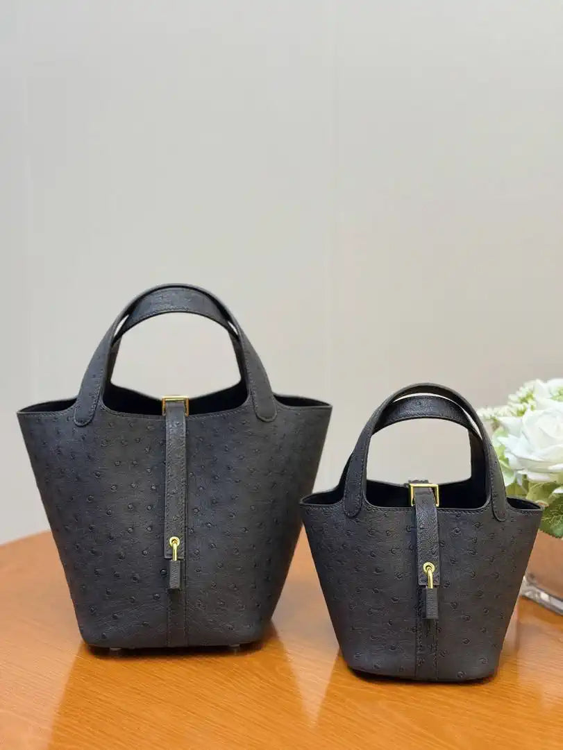 Hermes Picotin Ostrich Bag Lock 14cm 18cm H330305