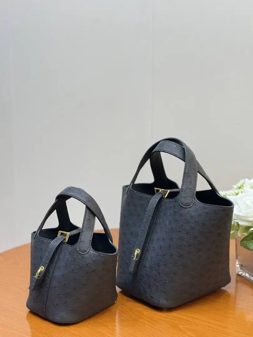 Hermes Picotin Ostrich Bag Lock 14cm 18cm H330305