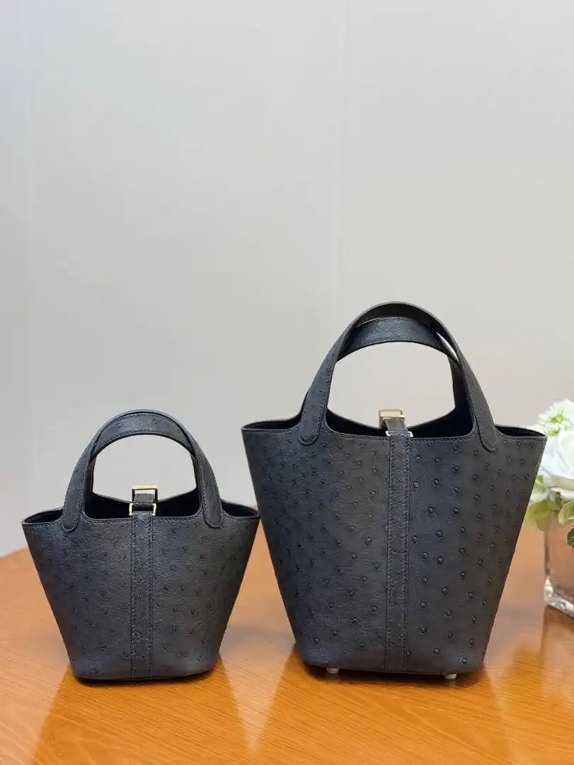 Hermes Picotin Ostrich Bag Lock 14cm 18cm H330305