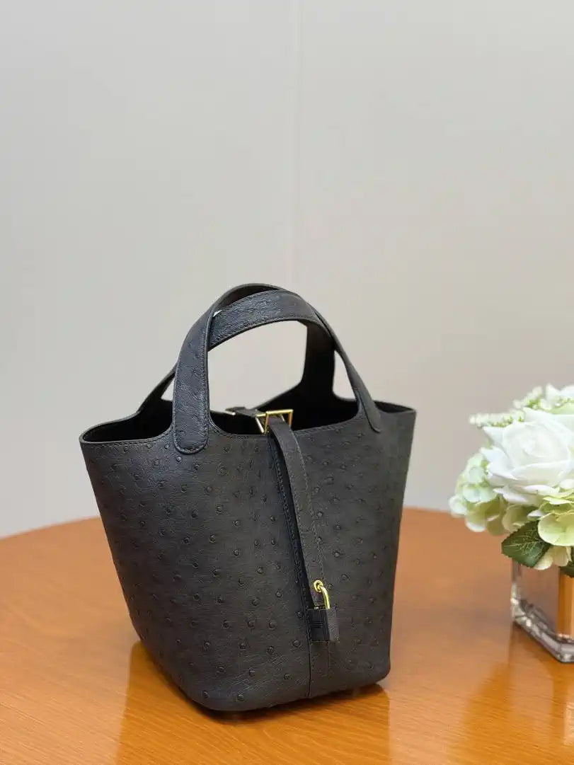 Hermes Picotin Ostrich Bag Lock 14cm 18cm H330305