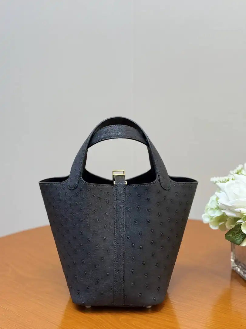 Hermes Picotin Ostrich Bag Lock 14cm 18cm H330305