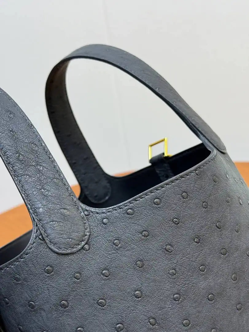 Hermes Picotin Ostrich Bag Lock 14cm 18cm H330305