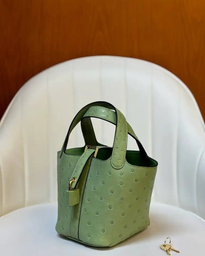 Hermes Picotin Ostrich Bag Lock 14cm 18cm H330307