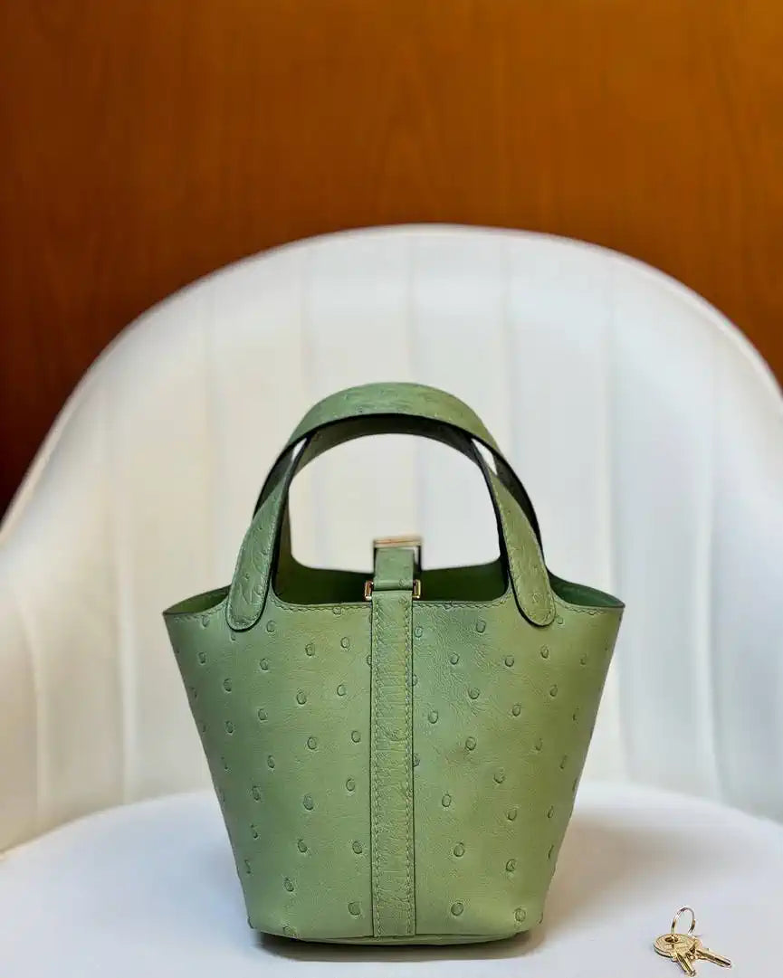 Hermes Picotin Ostrich Bag Lock 14cm 18cm H330307