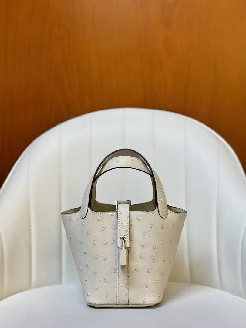 Hermes Picotin Ostrich Bag Lock 14cm 18cm H330308