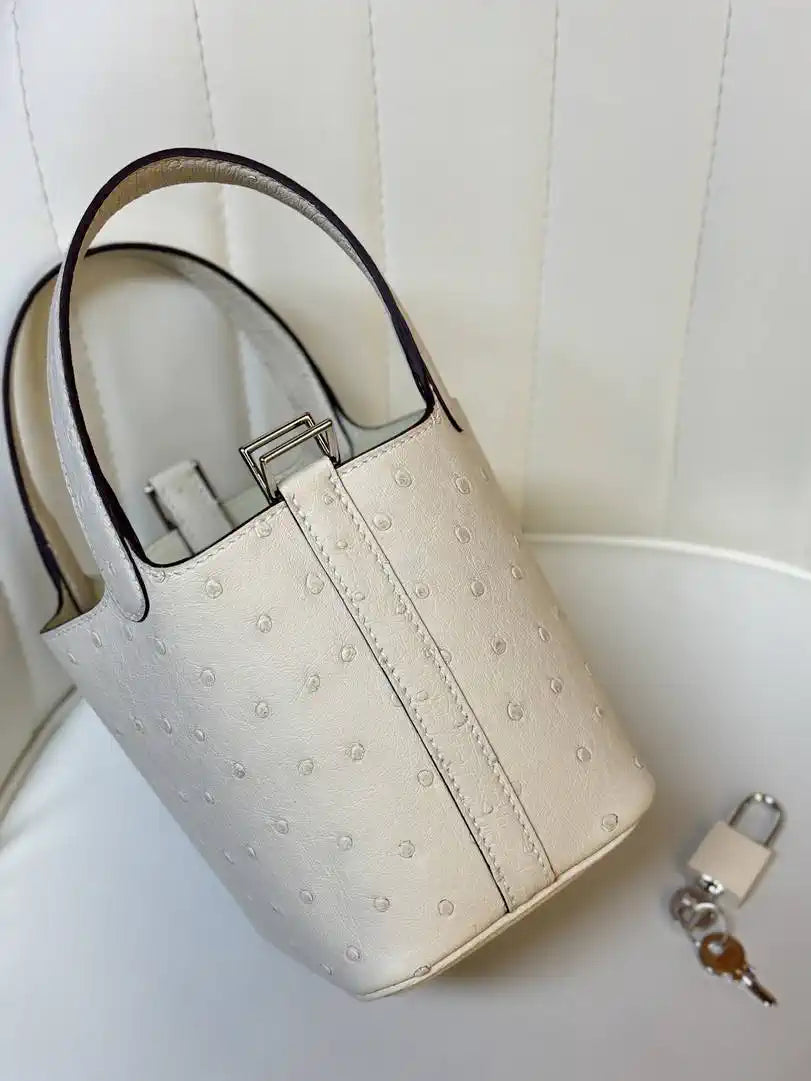 Hermes Picotin Ostrich Bag Lock 14cm 18cm H330308