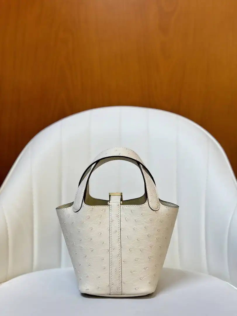 Hermes Picotin Ostrich Bag Lock 14cm 18cm H330309