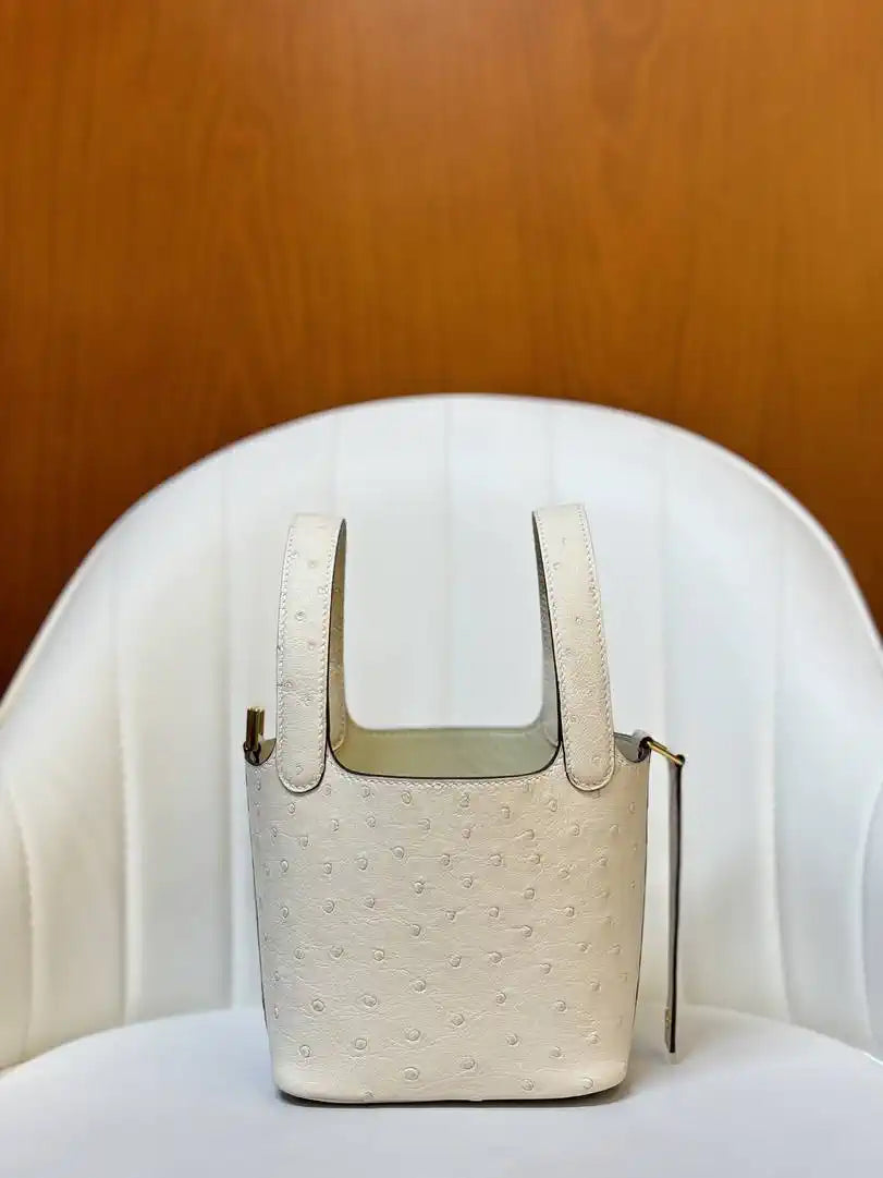 Hermes Picotin Ostrich Bag Lock 14cm 18cm H330309