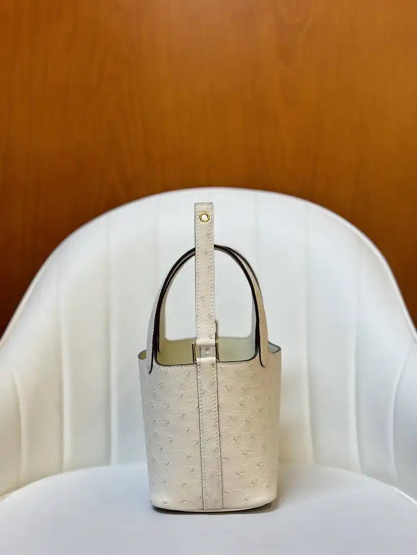 Hermes Picotin Ostrich Bag Lock 14cm 18cm H330309