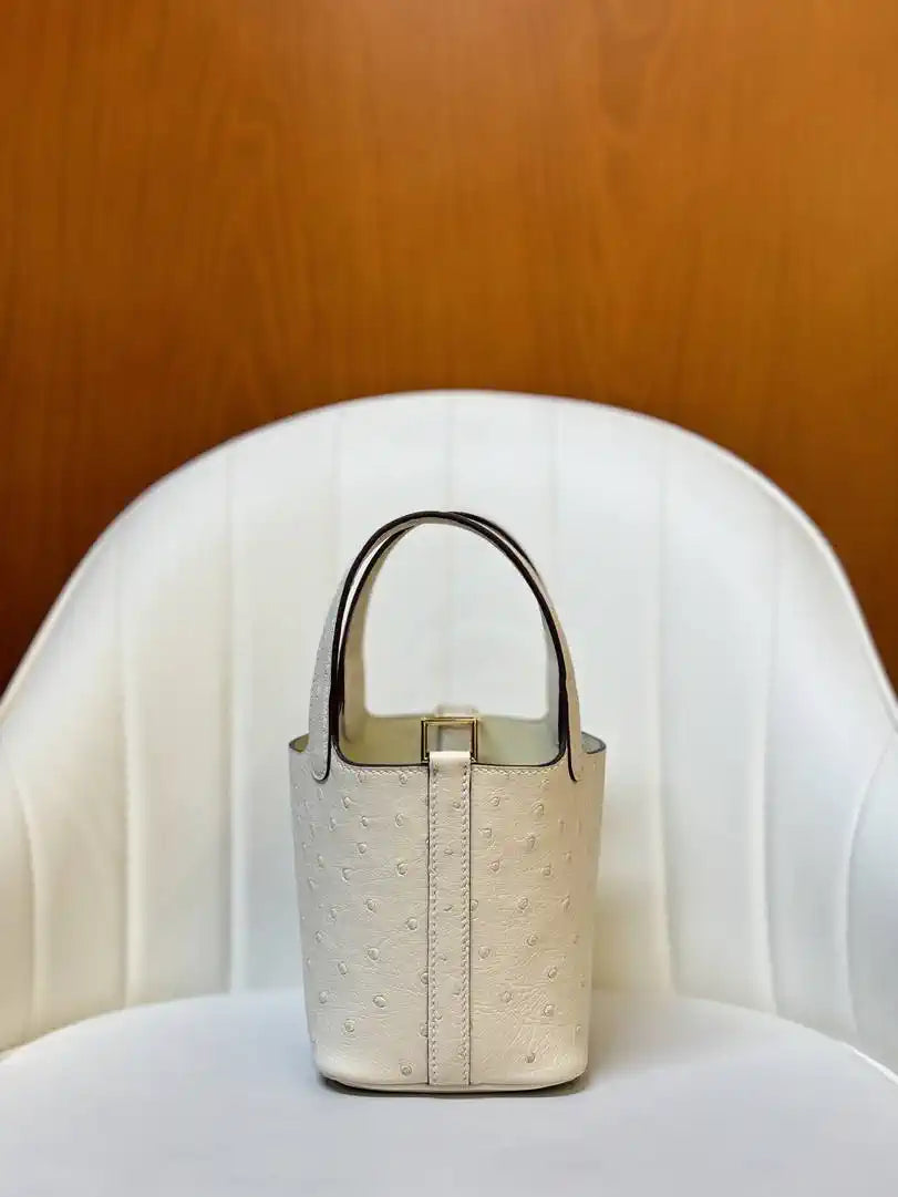 Hermes Picotin Ostrich Bag Lock 14cm 18cm H330309