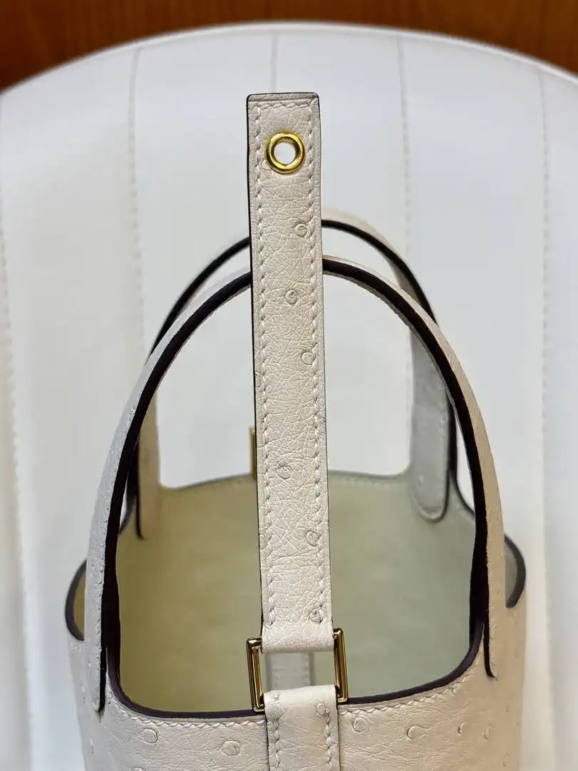Hermes Picotin Ostrich Bag Lock 14cm 18cm H330309