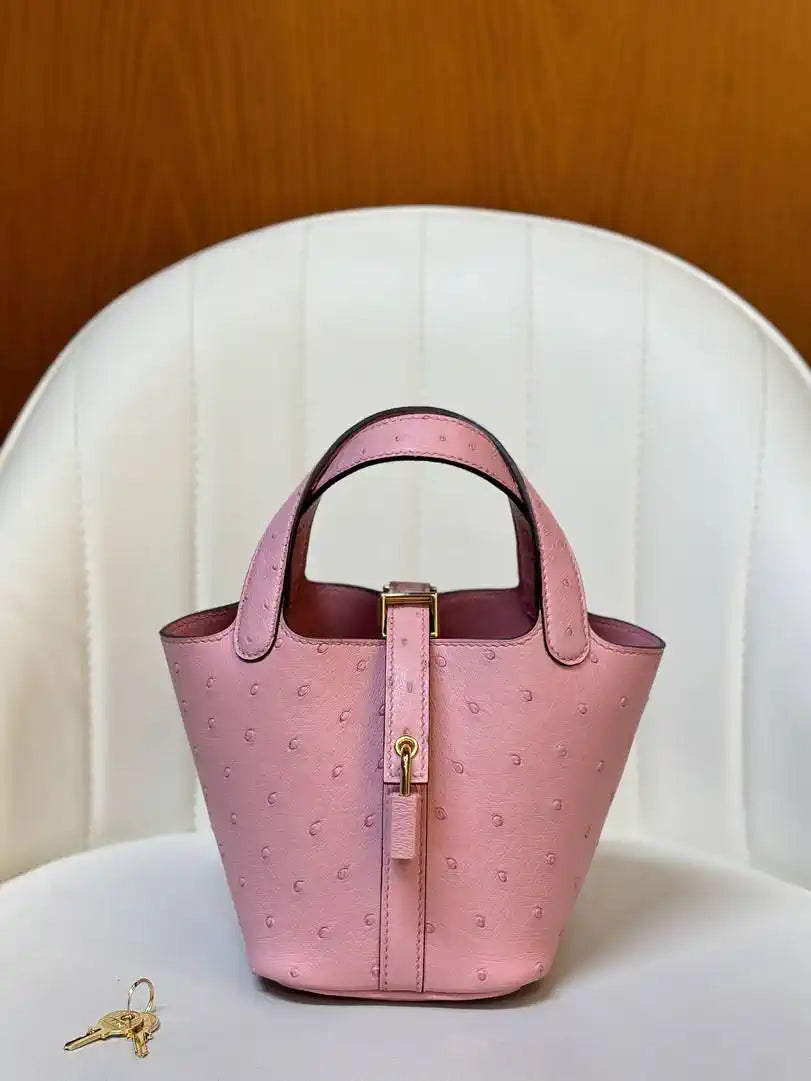 Hermes Picotin Ostrich Bag Lock 14cm 18cm H330310