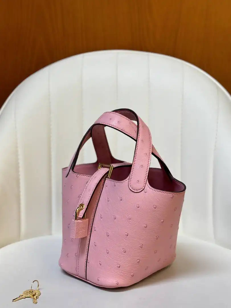 Hermes Picotin Ostrich Bag Lock 14cm 18cm H330310
