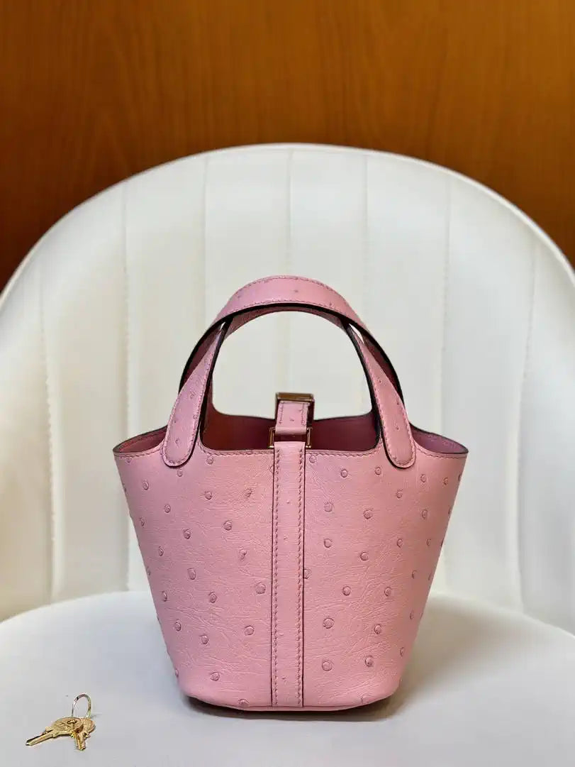 Hermes Picotin Ostrich Bag Lock 14cm 18cm H330310