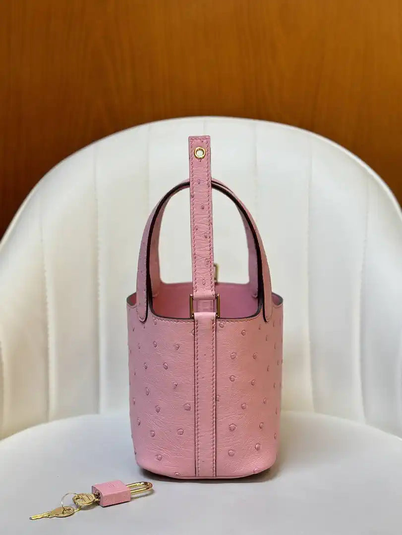 Hermes Picotin Ostrich Bag Lock 14cm 18cm H330310