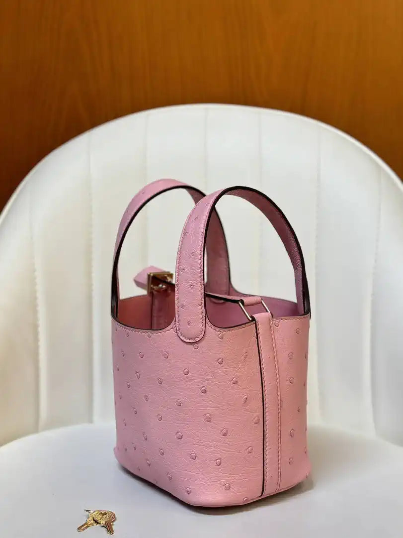 Hermes Picotin Ostrich Bag Lock 14cm 18cm H330310