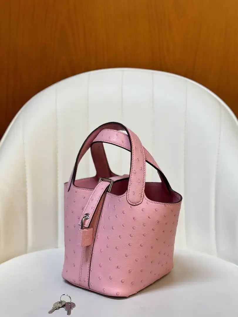 Hermes Picotin Ostrich Bag Lock 14cm 18cm H330311