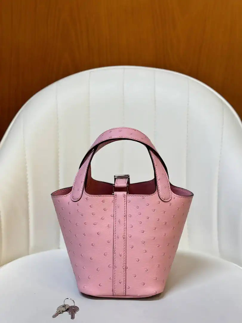 Hermes Picotin Ostrich Bag Lock 14cm 18cm H330311