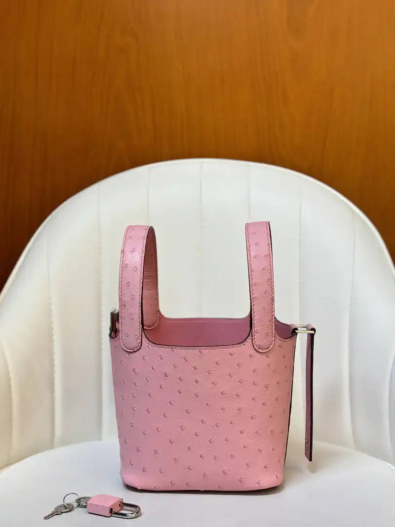 Hermes Picotin Ostrich Bag Lock 14cm 18cm H330311