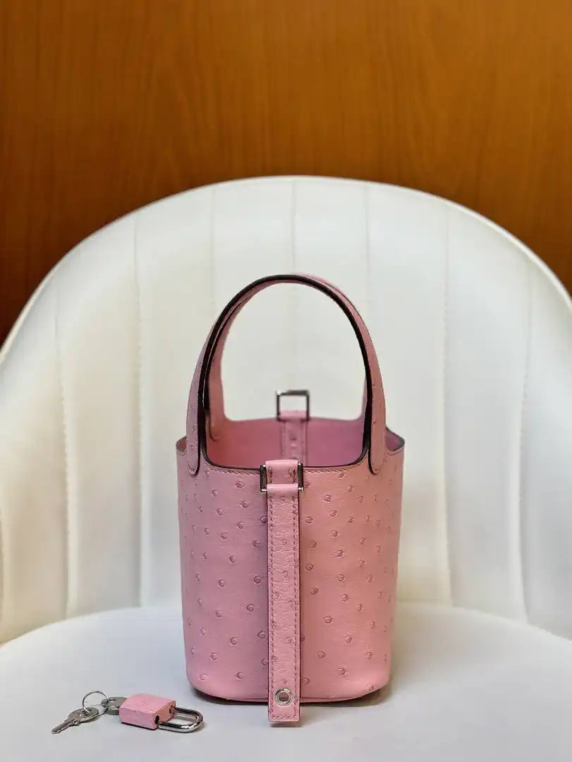 Hermes Picotin Ostrich Bag Lock 14cm 18cm H330311