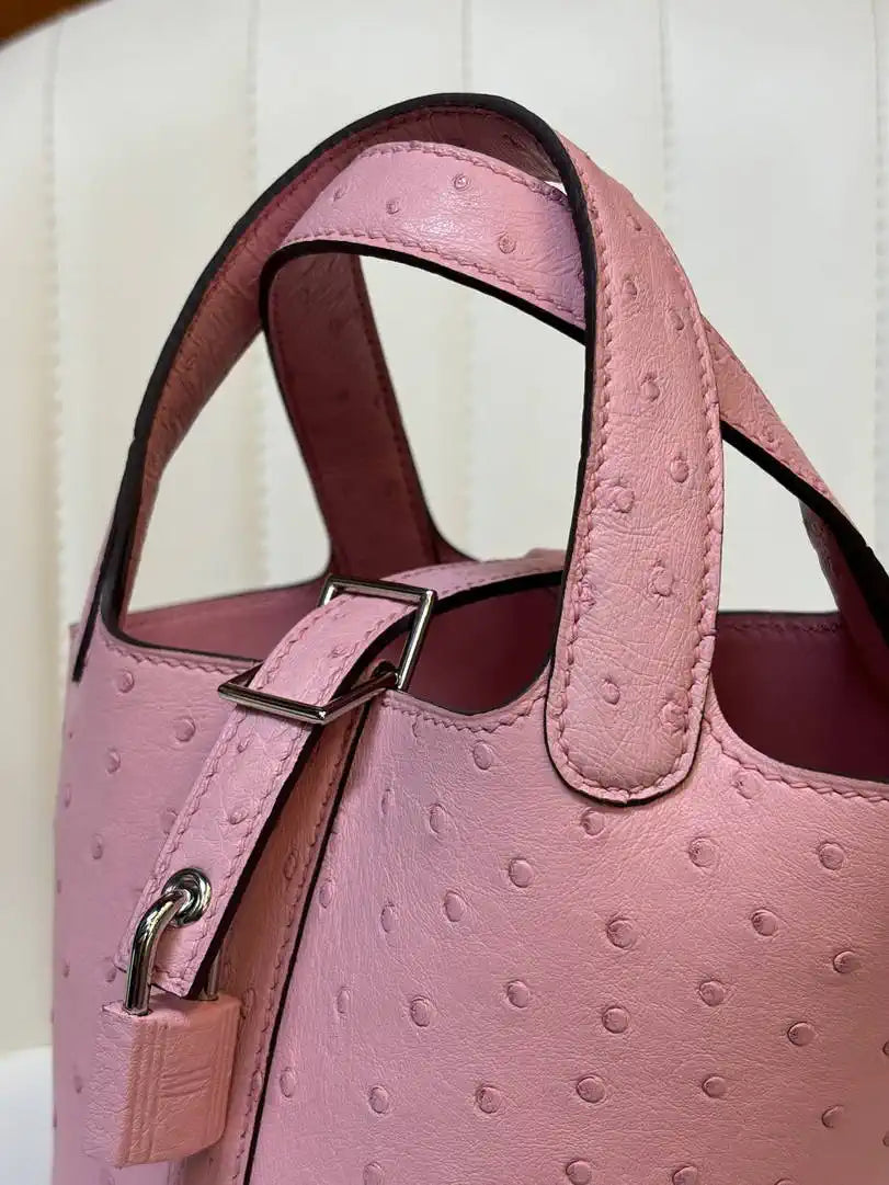Hermes Picotin Ostrich Bag Lock 14cm 18cm H330311