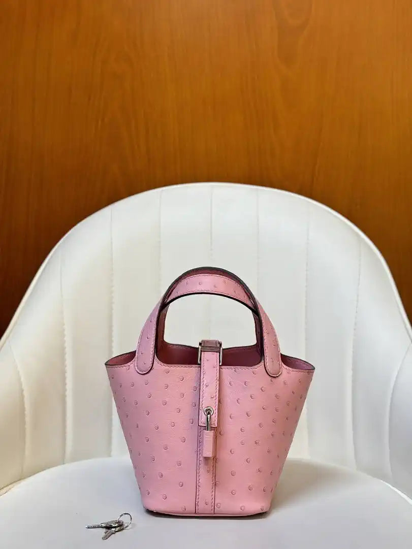 Hermes Picotin Ostrich Bag Lock 14cm 18cm H330311