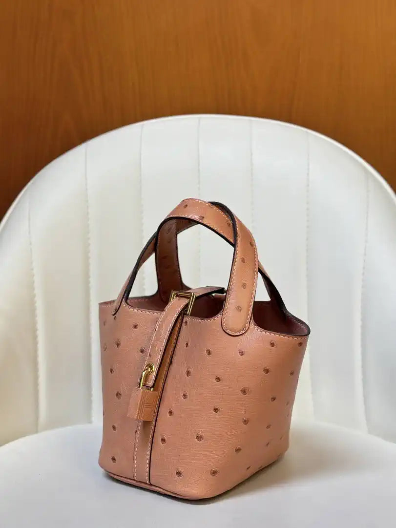 Hermes Picotin Ostrich Bag Lock 14cm 18cm H330312