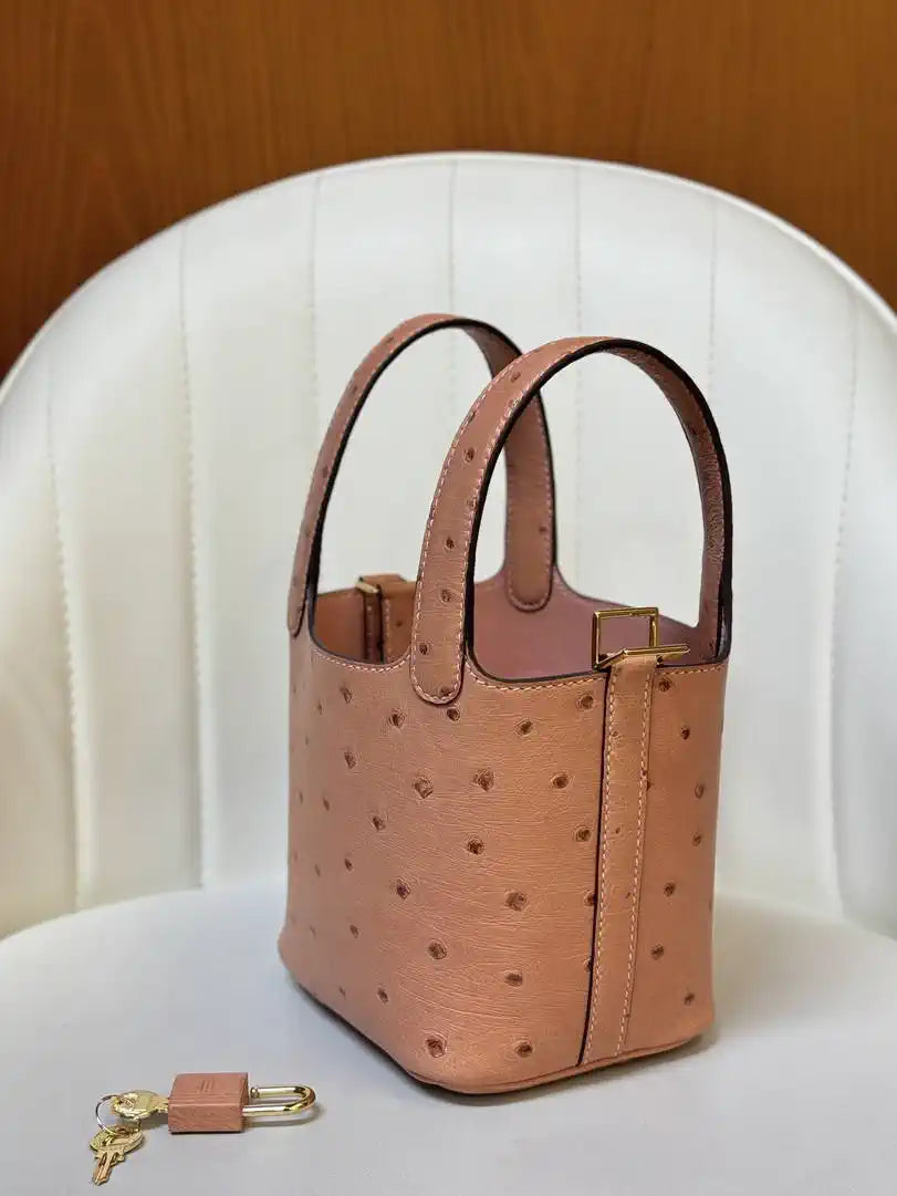 Hermes Picotin Ostrich Bag Lock 14cm 18cm H330312