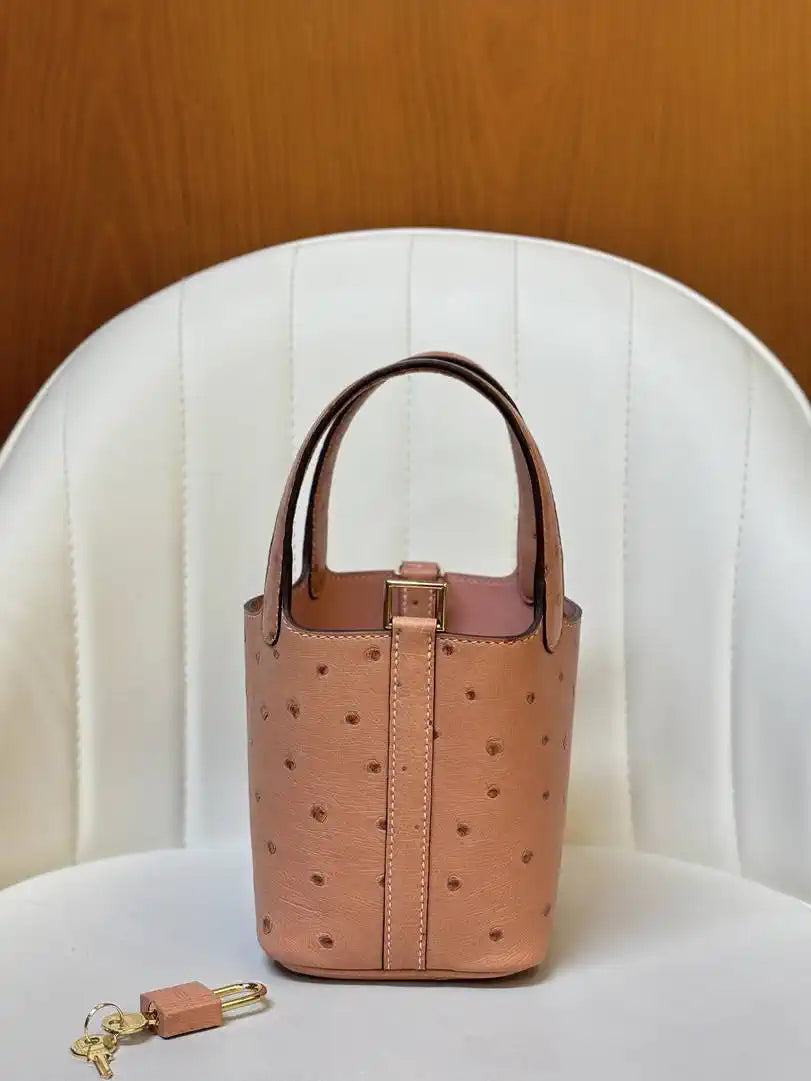 Hermes Picotin Ostrich Bag Lock 14cm 18cm H330312