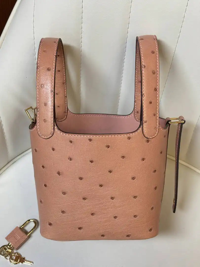 Hermes Picotin Ostrich Bag Lock 14cm 18cm H330312
