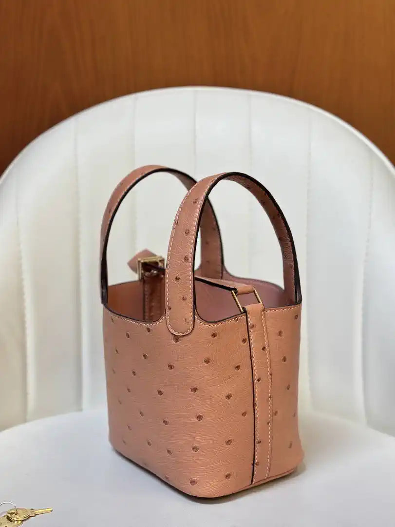 Hermes Picotin Ostrich Bag Lock 14cm 18cm H330312