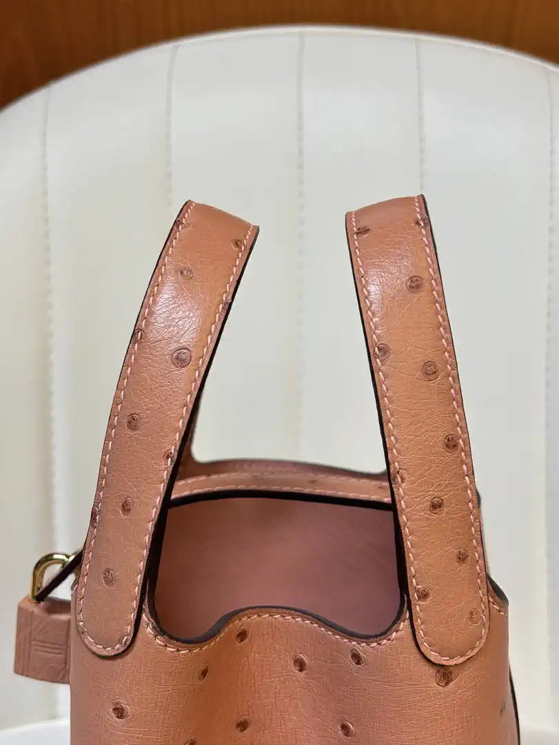 Hermes Picotin Ostrich Bag Lock 14cm 18cm H330312
