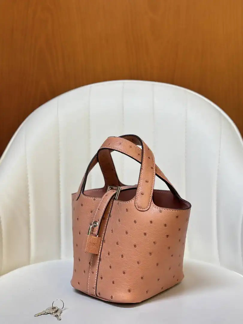 Hermes Picotin Ostrich Bag Lock 14cm 18cm H330313