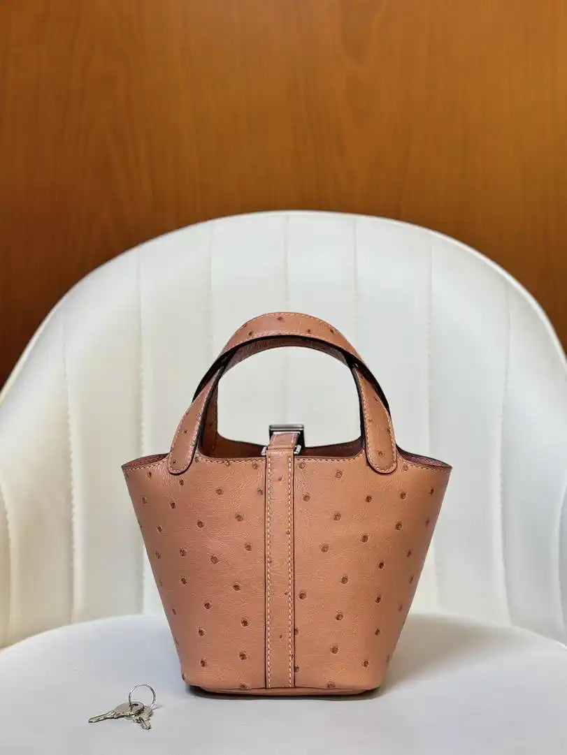 Hermes Picotin Ostrich Bag Lock 14cm 18cm H330313