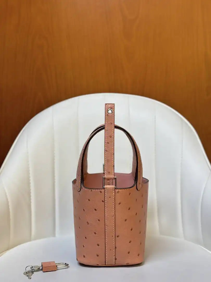 Hermes Picotin Ostrich Bag Lock 14cm 18cm H330313