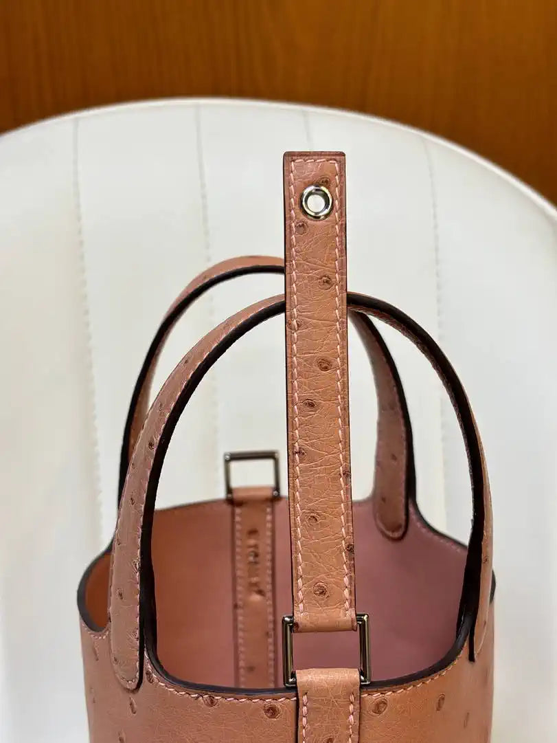 Hermes Picotin Ostrich Bag Lock 14cm 18cm H330313