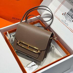 Hermes Roulis Mini Bag Evercolor Leather H233002 - Gold - View 10